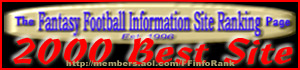 Fantasy Football Information Ranking Service, 2000 Top Information Site Award, 4th Consecutive Year! 